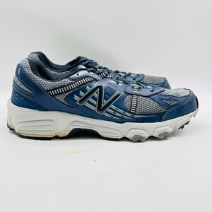 New Balance 410v4 Sneakers Mens 11.5 Blue Gray Leather Mesh Trail Walking Shoes